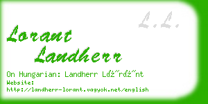 lorant landherr business card